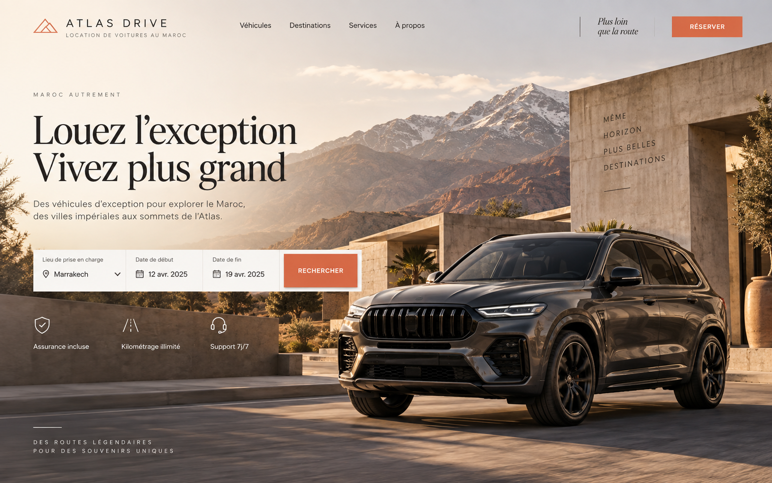 Template Khdmty pour une agence de location automobile